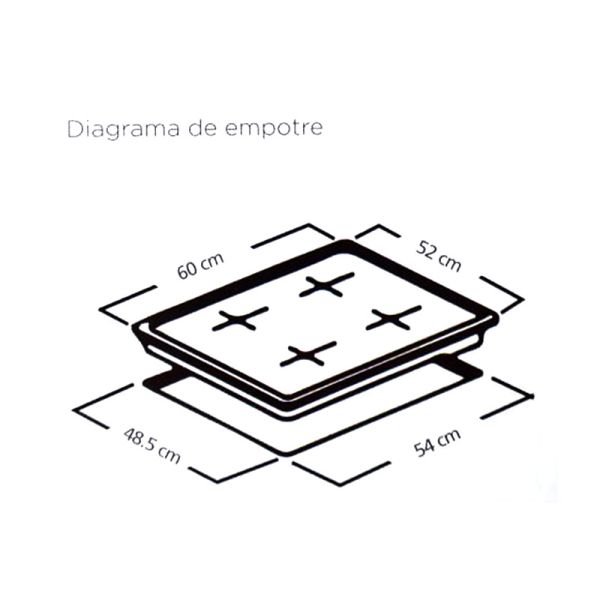 Estufa Profile Inducción Vitroceramica 4 Puestos 60X51cm