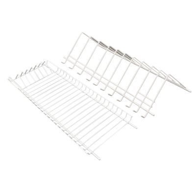 Juego Organizados Platos Y Vajillas 80cm En Alambre Plastificado Blanco