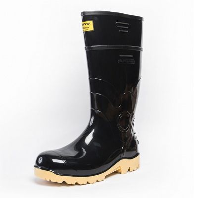 Bota Caucho Con Puntera De Acero Negra Talla 39