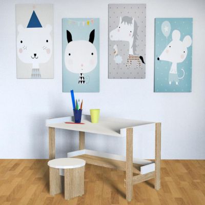 Escritorio Infantil Mobilex 0.90M Cisne Color Blanco/Kallio